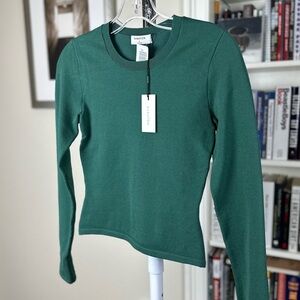 Babaton Sculpt Knit Crew Longsleeve, forest green, size S